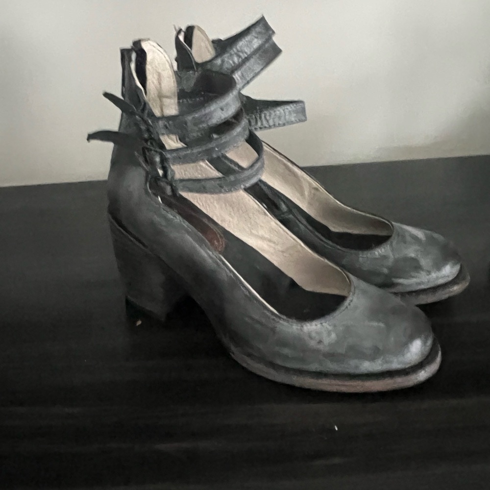 Freebird by Steven Black Strappy Block Heel Pumps